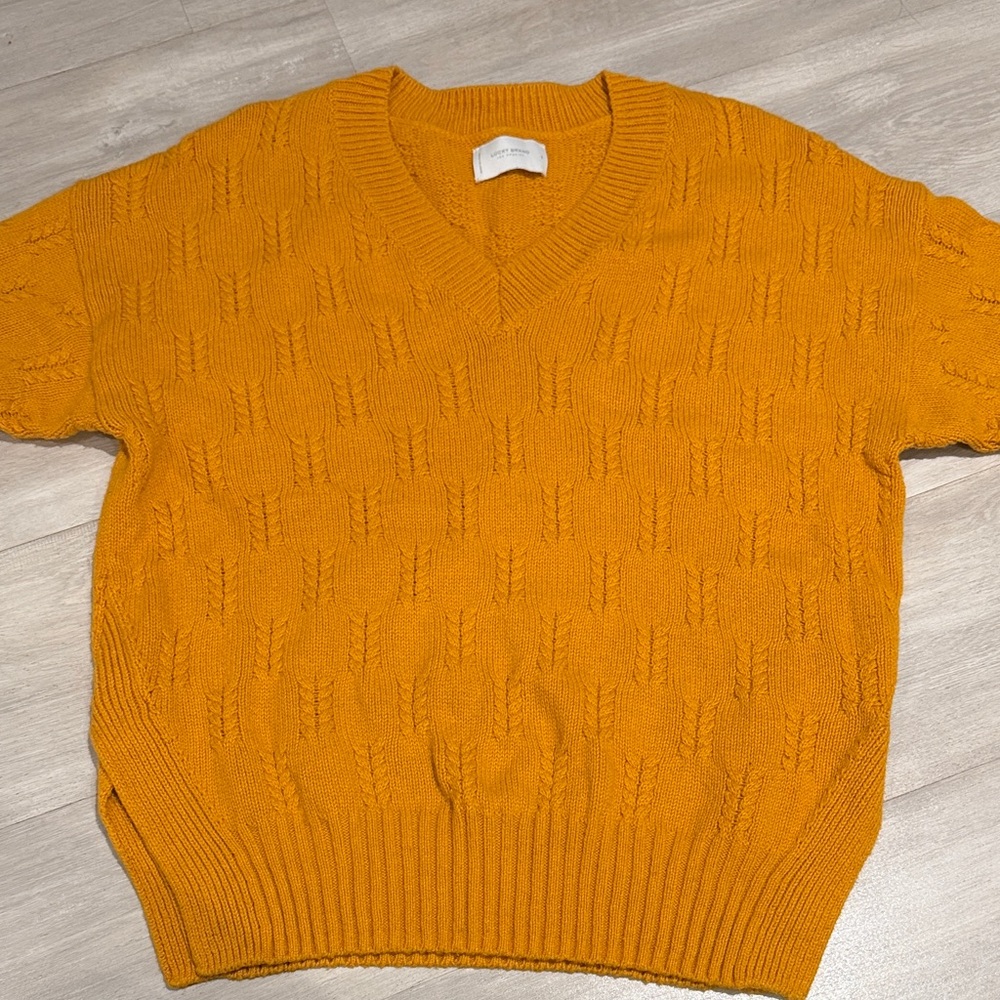 Lucky Brand Women's V-Neck Sweater in Mustard